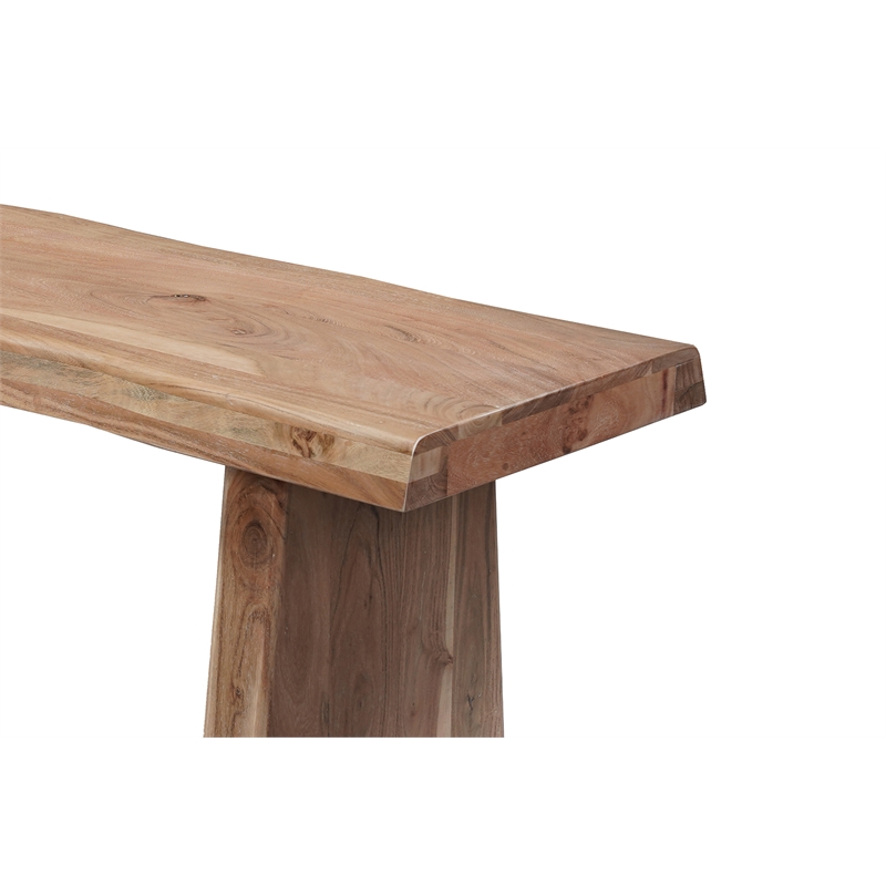 Darcy Live Edge Solid Wood Dining Bench in Natural 68 Inches Long