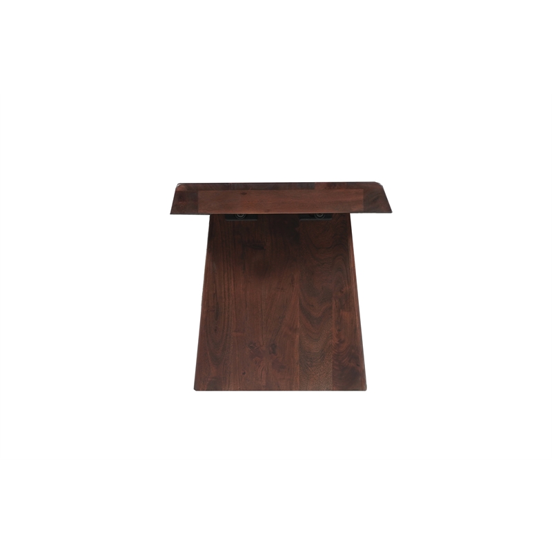 Darcy Live Edge Solid Wood Dining Bench in Dark Brown 75 Inches Long