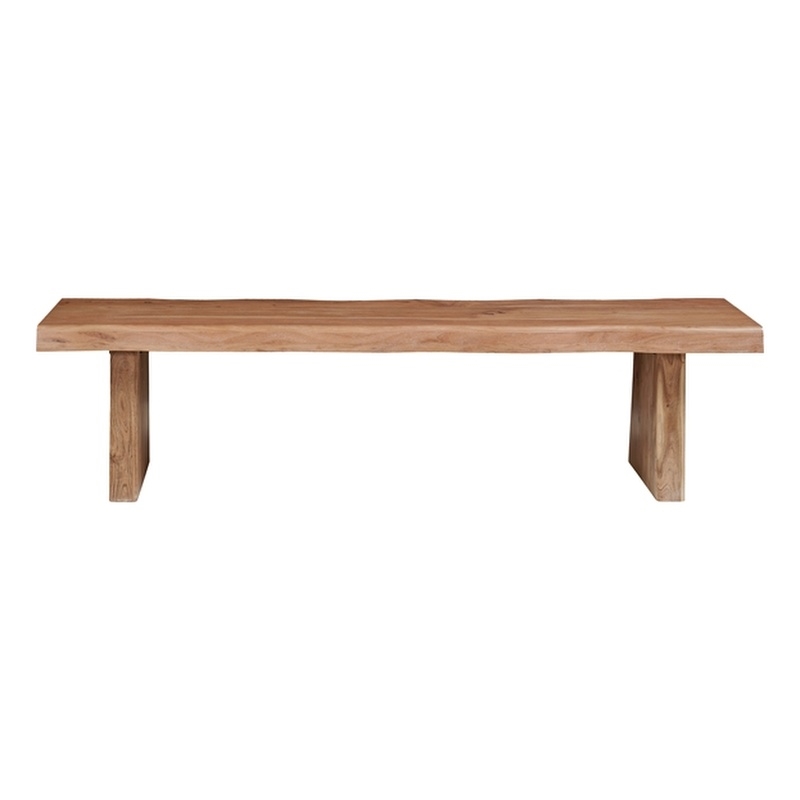 Darcy Live Edge Solid Wood Dining Bench in Natural 75 Inches Long