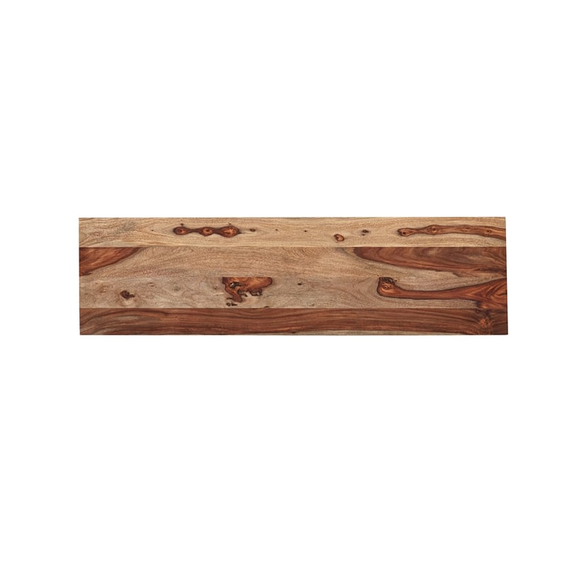 Warren Solid Wood Modern Console Table with Pedestal Base in Medium Brown