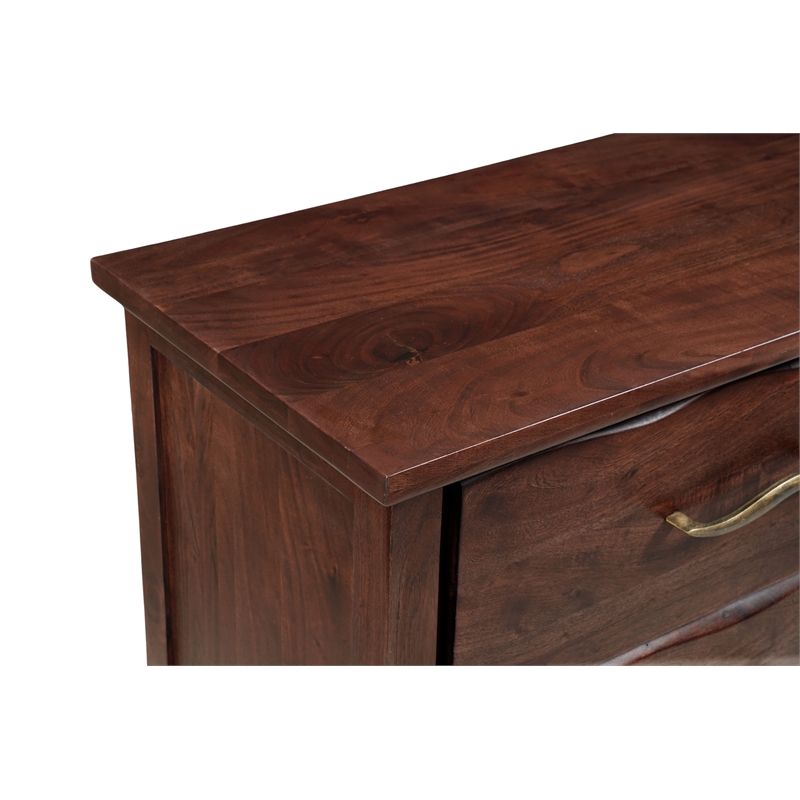 Darcy 6-drawer Live Edge Solid Wood Dresser in Dark Brown 60 Inches Long
