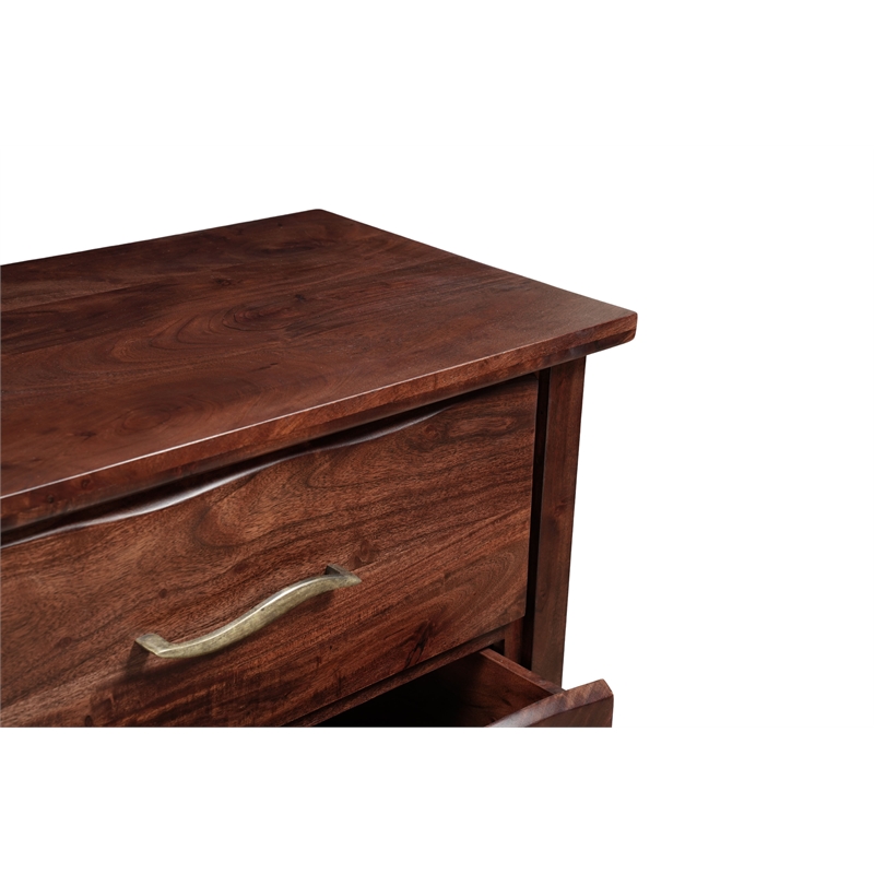 Darcy 6-drawer Live Edge Solid Wood Dresser in Dark Brown 60 Inches Long