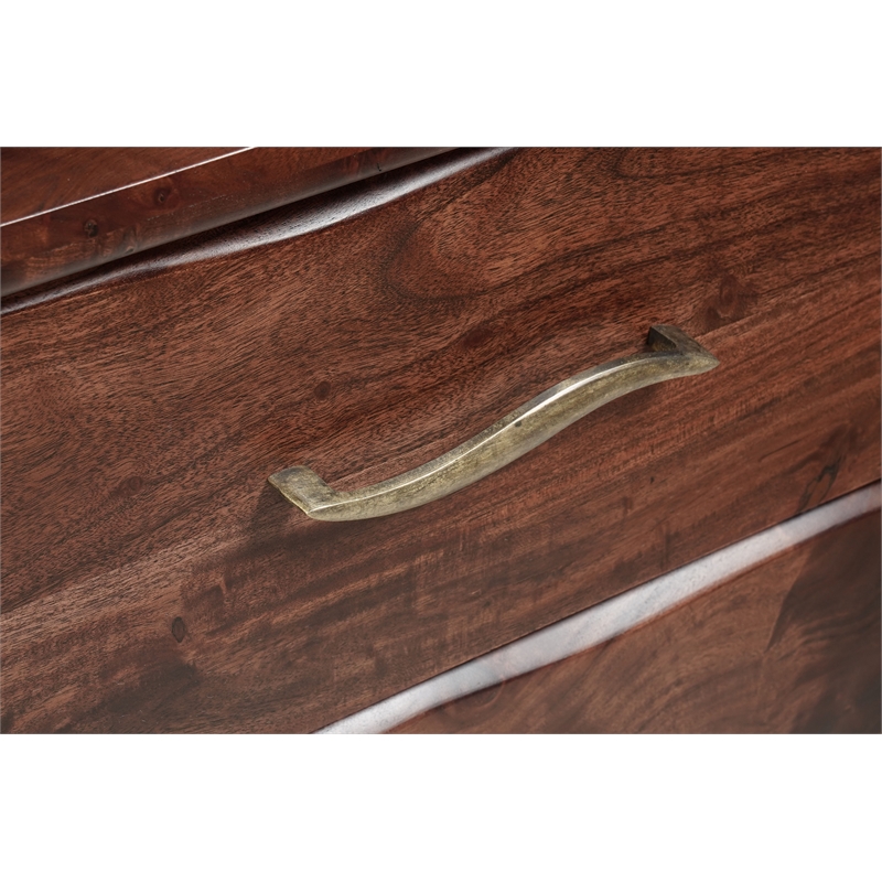 Darcy 6-drawer Live Edge Solid Wood Dresser in Dark Brown 60 Inches Long