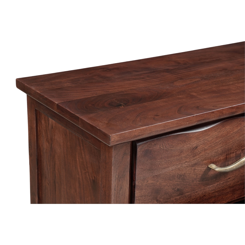 Darcy 6-drawer Live Edge Solid Wood Dresser in Dark Brown 60 Inches Long