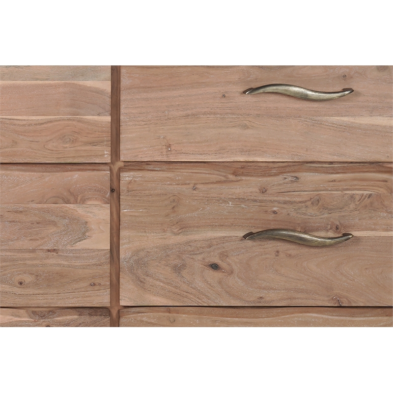 Darcy 6-drawer Live Edge Solid Wood Dresser in Natural 60 Inches Long