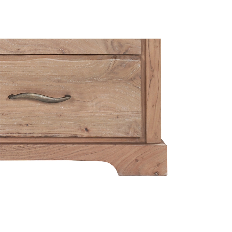 Darcy 6-drawer Live Edge Solid Wood Dresser in Natural 60 Inches Long