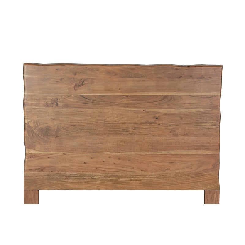 Werrick Live Edge Modern Solid Wood Queen Panel Bed in Brown