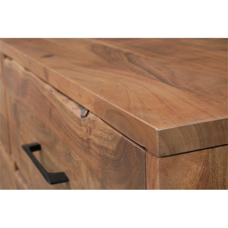 Werrick 6-drawer Live Edge Solid Wood Dresser in Brown 60 Inches Long