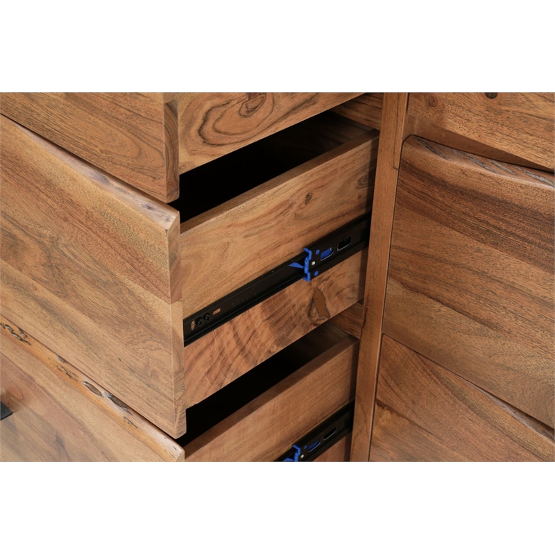 Werrick 6-drawer Live Edge Solid Wood Dresser in Brown 60 Inches Long