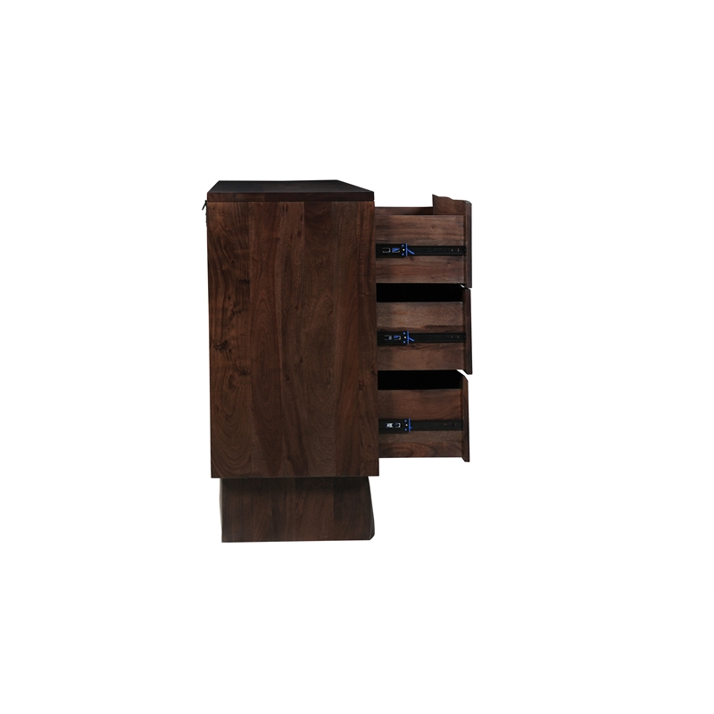 Werrick 6-drawer Live Edge Solid Wood Dresser in Dark Brown 60 Inches Long