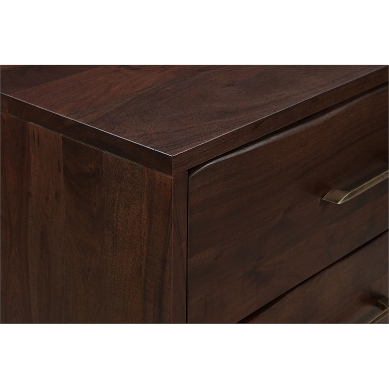 Werrick 6-drawer Live Edge Solid Wood Dresser in Dark Brown 60 Inches Long