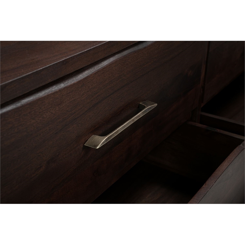 Werrick 6-drawer Live Edge Solid Wood Dresser in Dark Brown 60 Inches Long