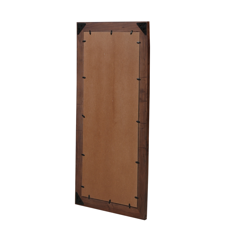 Werrick Live Edge Solid Wood Accent Mirror in Dark Brown 48 Inches Long