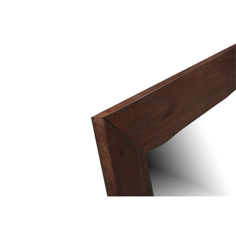 Werrick Live Edge Solid Wood Accent Mirror in Dark Brown 48 Inches Long