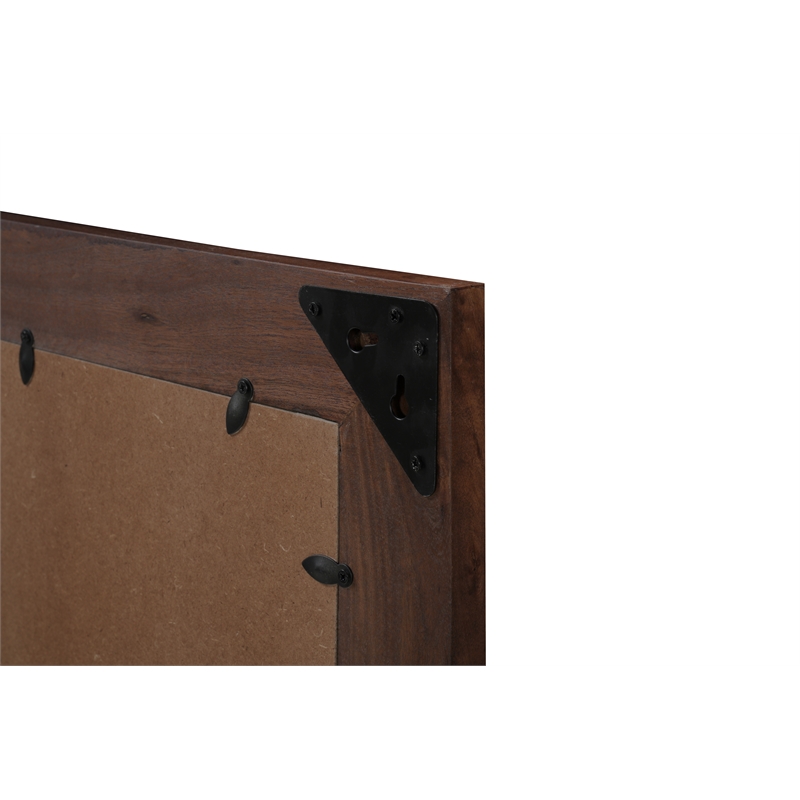 Werrick Live Edge Solid Wood Accent Mirror in Dark Brown 48 Inches Long