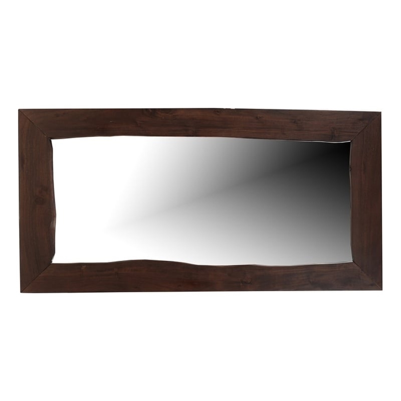 Werrick Live Edge Solid Wood Accent Mirror in Dark Brown 48 Inches Long