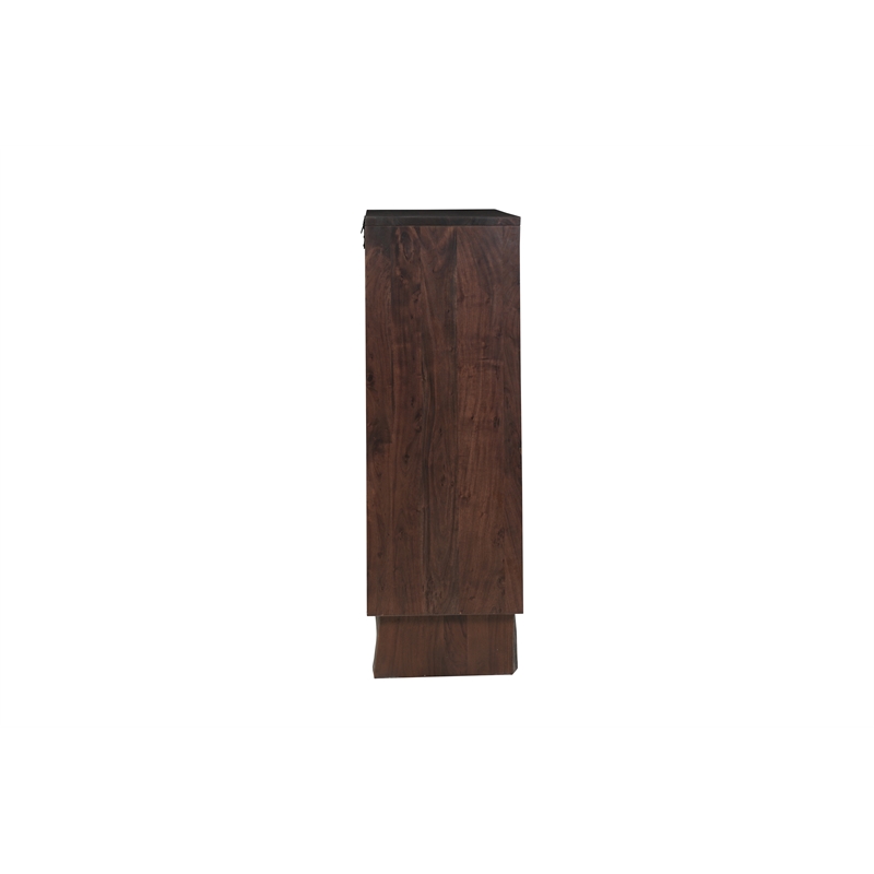Werrick 5-drawer Live Edge Solid Wood Chest in Dark Brown 52 Inches Tall