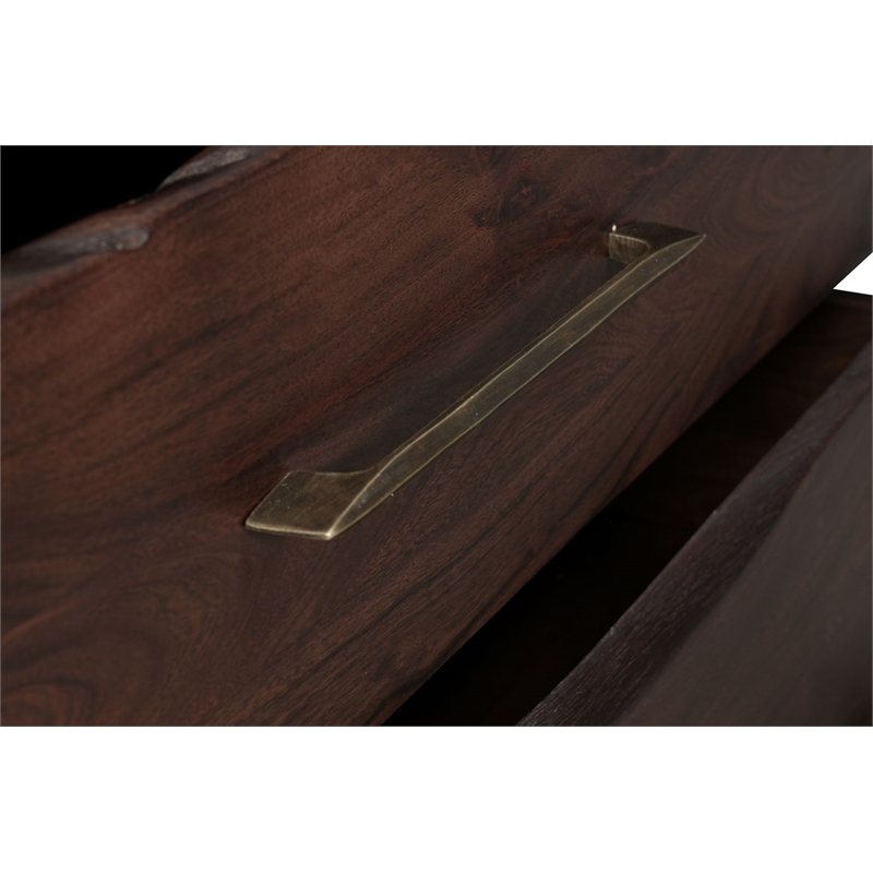 Werrick 5-drawer Live Edge Solid Wood Chest in Dark Brown 52 Inches Tall