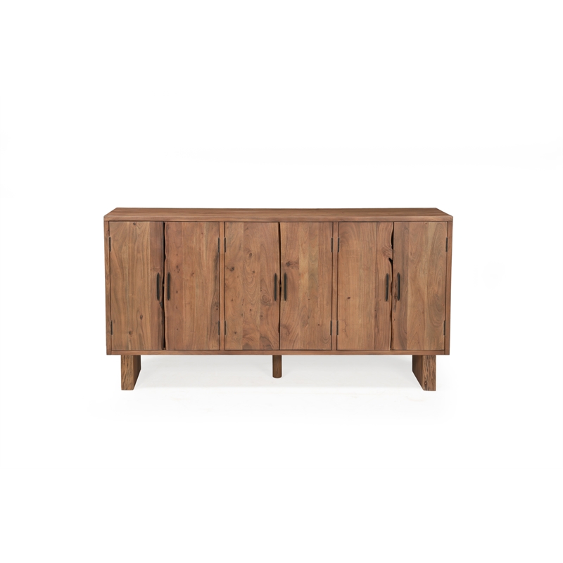 Werrick Solid Wood Rectangular Sideboard in Brown 69 Inches Long