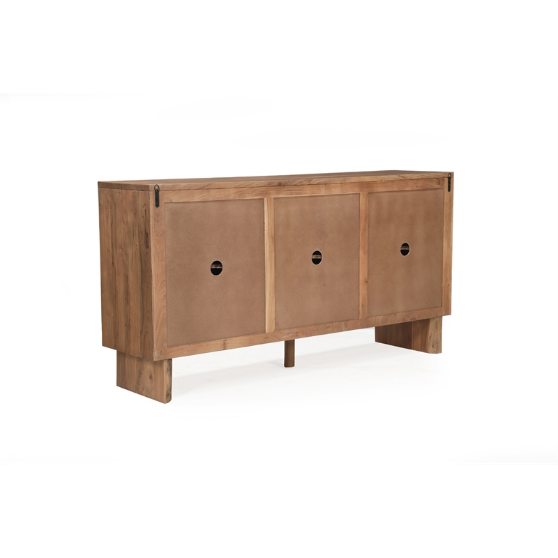 Werrick Solid Wood Rectangular Sideboard in Brown 69 Inches Long