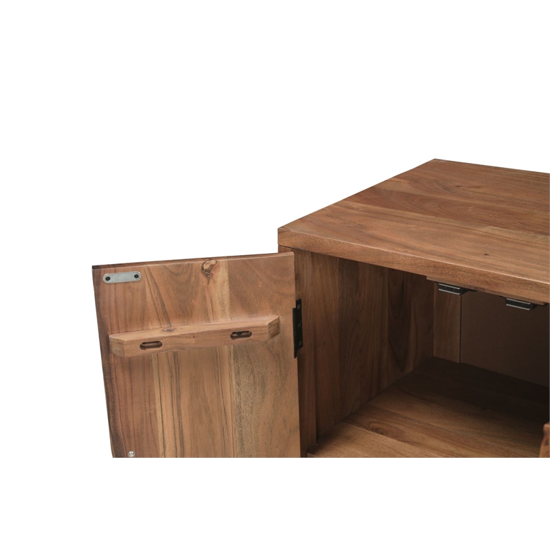 Werrick Solid Wood Rectangular Sideboard in Brown 69 Inches Long