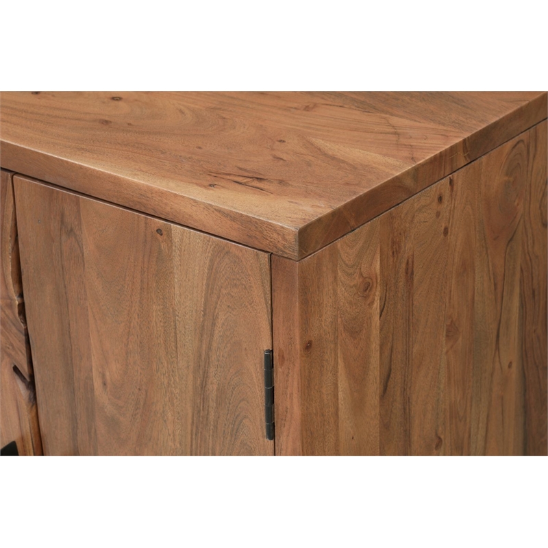 Werrick Solid Wood Rectangular Sideboard in Brown 69 Inches Long