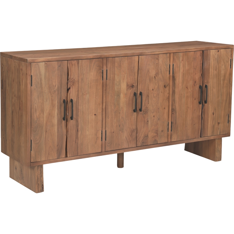 Werrick Solid Wood Rectangular Sideboard in Brown 69 Inches Long