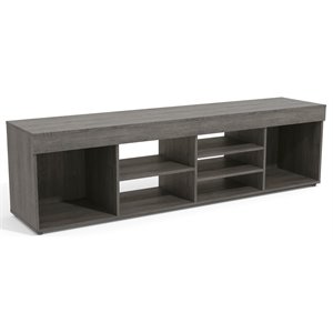 Boahaus Dakota 7-Shelf Modern Wood TV Stand for TVs up to 65&quot in Gray
