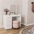 Boahaus Aphrodite 3-Drawer Modern Wood Dressing Table with Mirror in White