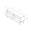 Boahaus Milkwaukee 2-Shelf Modern Wood TV Stand for TVs up to 55