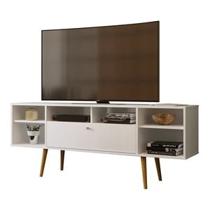 Boahaus Nashville 6-Shelf Modern Wood TV Stand for TVs up to 58&quot in White