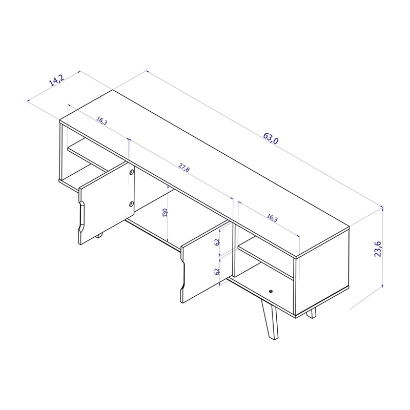 Boahaus Omaha 4-Shelf Modern Wood TV Stand for TVs up to 58