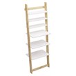 Boahaus Danderyd 6-Shelf Modern Wood Ladder Bookcase in White/Pine Brown