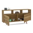 Boahaus Fontainebleau 2-Door Modern Wood Sideboard with Open Shelves in Brown