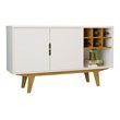 Boahaus Gisors 2-Door Modern Wood Sideboard with Open Shelves in White