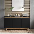 Boahaus Montresor Modern Wood Sideboard with 3 Doors in Black