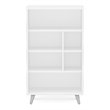 Boahaus Malmo 6-Shelf Modern Wood Bookcase with Tapered Legs in White