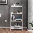 Boahaus Orebro 4-Shelf Modern Wood Ladder Bookcase with Open Storage in White