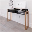 Boahaus Bangkok Modern Wood Computer Desk with Hutch in White/Pine Brown