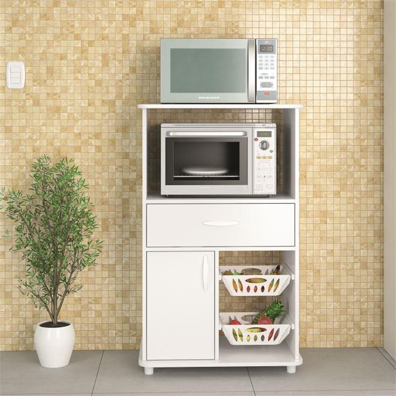 Boahaus Grenoble 1-Drawer Modern Wood Kitchen Storage Cabinet in White