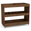 Boahaus Rhyl 5-Rack Modern Wood Bar Cart with Lockable Casters in Dark Brown