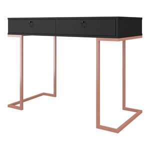 Boahaus Surabaya Modern Wood Computer Desk with Drawers in Black