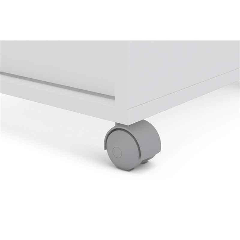 Boahaus Hanoi 3-Drawer Modern Wood File Cabinet with Casters in White