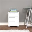 Boahaus Kanazawa 3-Drawer Modern Wood File Cabinet with Casters in White
