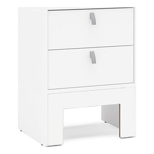 Boahaus Girona 2-Drawer Storage Modern Wood Nightstand in White