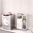 Boahaus Berlin Modern Wood Ironing Cabinet with 3 Open Shelves in White