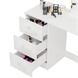 Boahaus Alexandra 3-Drawer Modern Wood Dressing Table with Open Storage in White