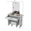 Boahaus Caroline 1-Drawer Modern Wood Makeup Vanity Set with Mirror in White