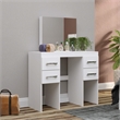 Boahaus Charlotte 4-Drawer Modern Wood Makeup Vanity with Mirror in White