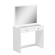 Boahaus Doris 2-Drawer Modern Wood Dressing Table with Mirror in White
